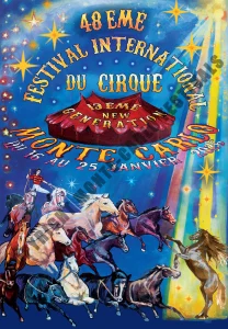 AFFICHE DU 48e FESTIVAL INTERNATIONAL DU CIRQUE DE MONTE-CARLO & 13e NEW GENERATION Affiche réalisée par